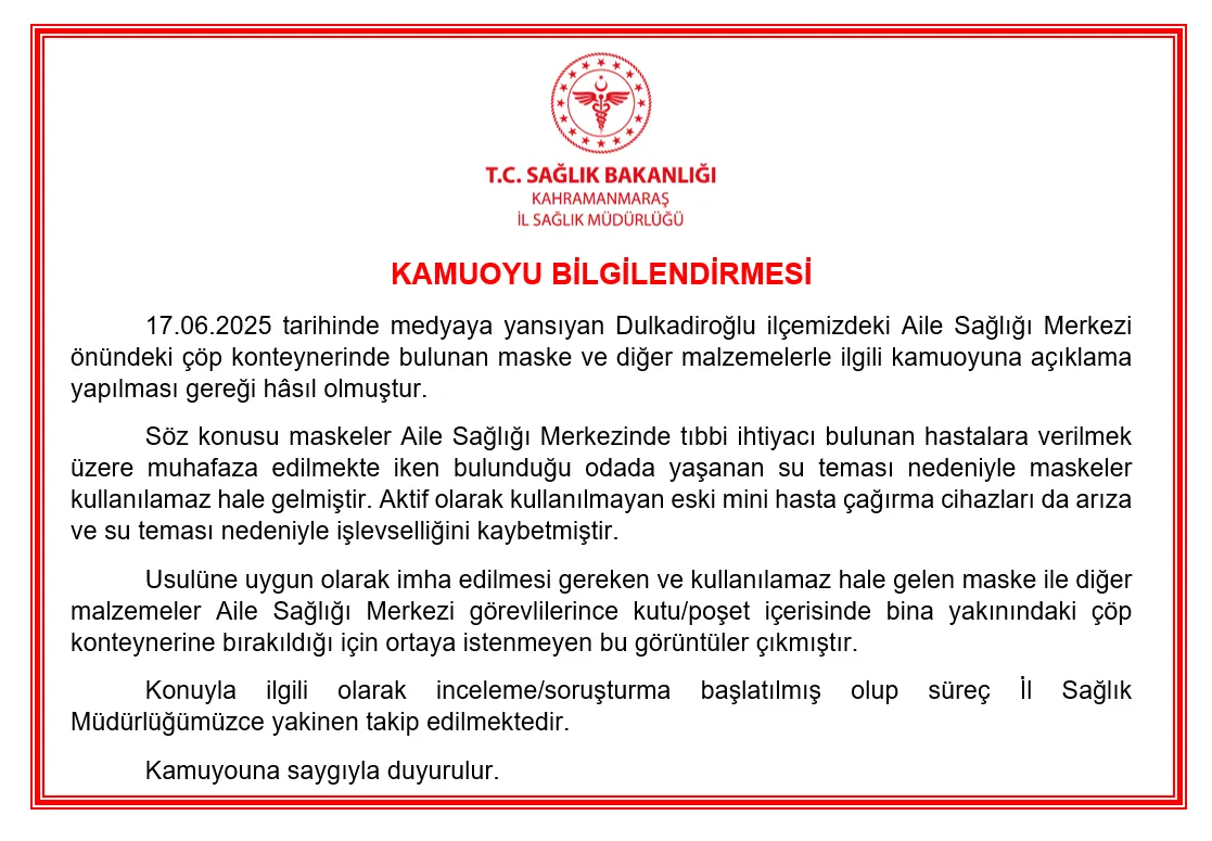 Tıbbi Malzemeler Çöpte Bulundu, İnceleme Başlatıldı
