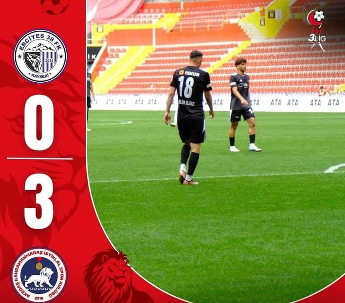 Kahramanmaraş İstiklalspor, Erciyes 38 FK’yı 3-0 Yenerek Play-Off Hedefinde Kritik Galibiyet Aldı
